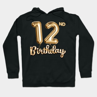 12th Birthday Gifts - Party Balloons Gold Hoodie